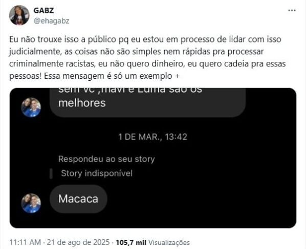 Reprodução/Twitter/@ehagabz