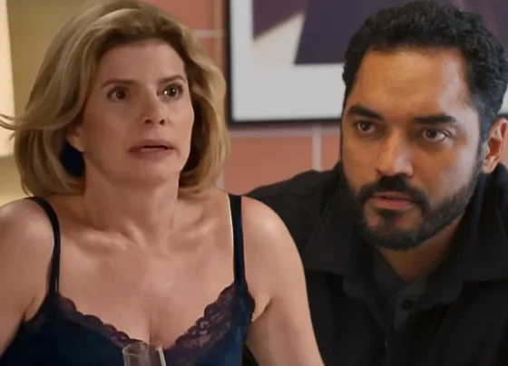 Odete (Debora Bloch) e Mario Sergio (Thomás Aquino) em Vale Tudo