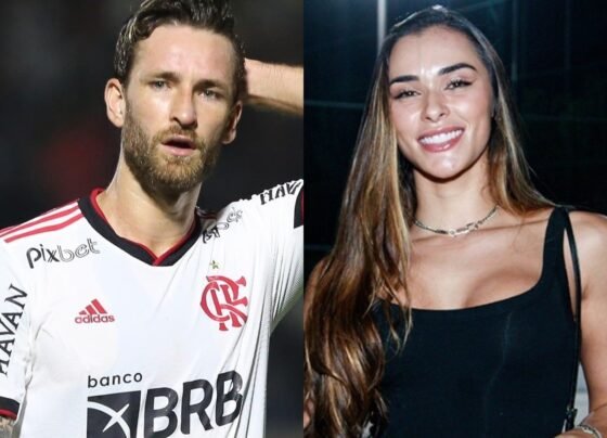 Léo Pereira e Tainá Castro ficam cara a cara em audiência no Fórum da Barra da Tijuca, no Rio de Janeiro / Reprodução